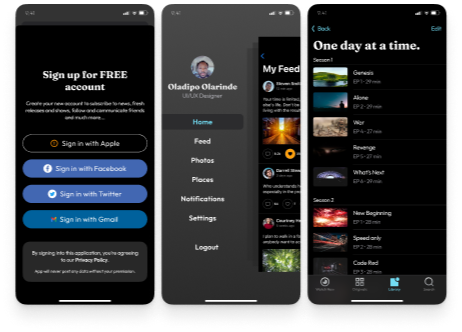 Mobile app UI